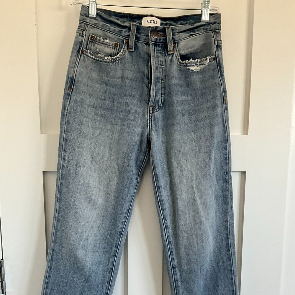 Pistola Jeans High rise, light distress, button fly, Size 25